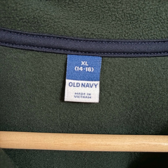 Old Navy Forest Green and Navy Fleece Pullover - Picture 3 of 4